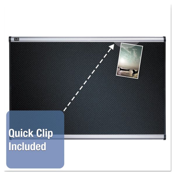 Prestige Embossed Foam Bulletin Board, 36 x 24, Black Surface, Silver Aluminum Frame - Image 2