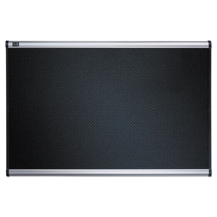 Prestige Black Embossed Foam Bulletin Board, 48 x 36, Black Surface, Silver Aluminum/Plastic Frame - Image 5