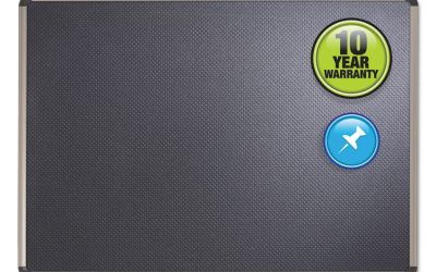 Prestige Euro-Style Embossed Foam Bulletin Board, 48 x 34.44, Black Surface, Euro Titanium Aluminum Frame