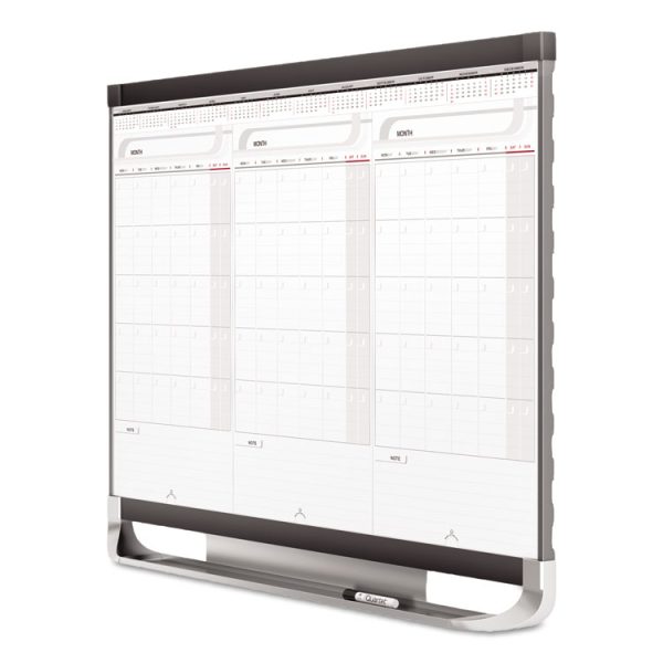 Prestige 2 Total Erase Three-Month Calendar, 36 x 24, White Surface, Graphite Fiberboard/Plastic Frame - Image 4