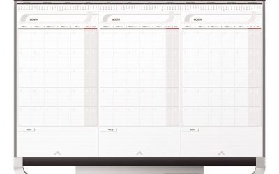 Prestige 2 Total Erase Three-Month Calendar, 36 x 24, White Surface, Graphite Fiberboard/Plastic Frame