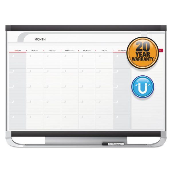 Prestige 2 Magnetic Total Erase Monthly Calendar, 36 x 24, White Surface, Graphite Fiberboard/Plastic Frame - Image 2