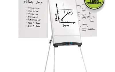 Euro Magnetic Presentation Easel, 27 x 39, White Surface, Silver Aluminum Frame