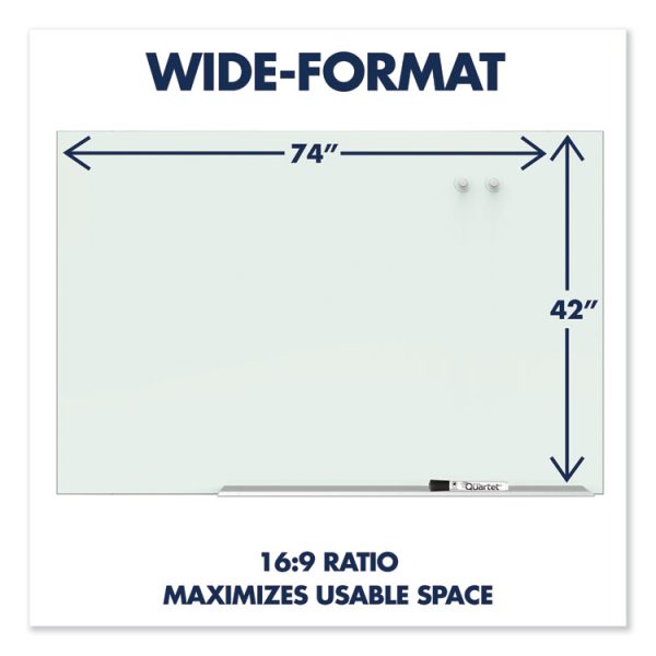 Element Framed Magnetic Glass Dry-Erase Boards, 74 x 42, White Surface, Silver Aluminum Frame - Image 3