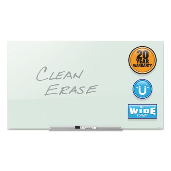 InvisaMount Magnetic Glass Marker Board, 74 x 42, White Surface - Image 2