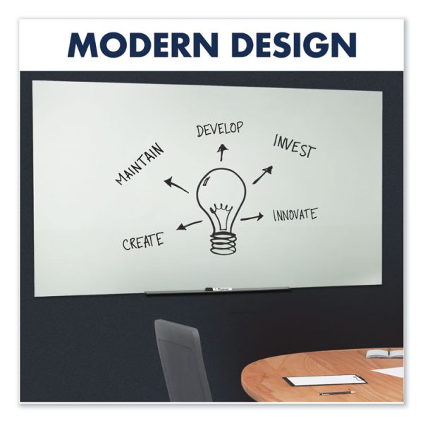 InvisaMount Magnetic Glass Marker Board, 85 x 48, White Surface - Image 5