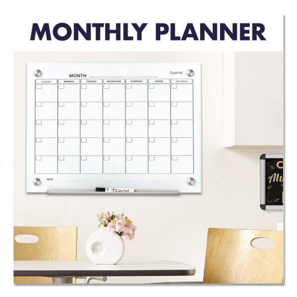 Infinity Magnetic Glass Calendar Board, One Month, 24 x 18, White Surface - Image 4
