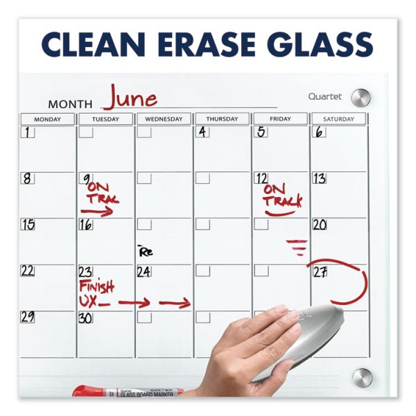 Infinity Magnetic Glass Calendar Board, One Month, 36 x 24, White Surface - Image 5