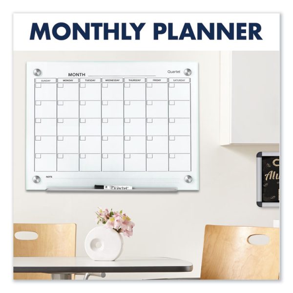 Infinity Magnetic Glass Calendar Board, One Month, 36 x 24, White Surface - Image 4