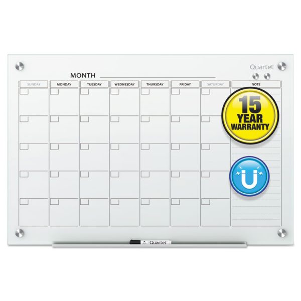 Infinity Magnetic Glass Calendar Board, One Month, 48 x 36, White Surface - Image 2
