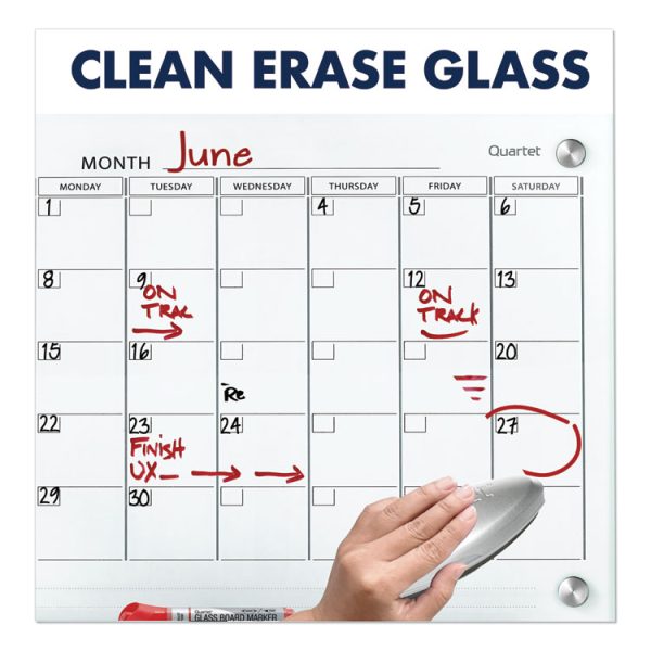 Infinity Magnetic Glass Calendar Board, One Month, 48 x 36, White Surface - Image 6