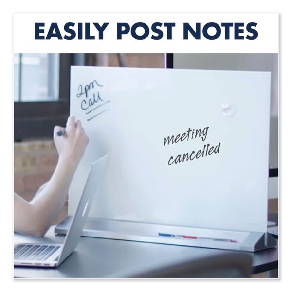 Desktop Magnetic Glass Dry-Erase Panel, 23 x 17, White Surface - Image 6