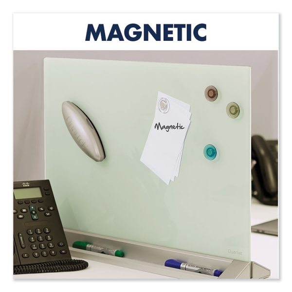 Desktop Magnetic Glass Dry-Erase Panel, 23 x 17, White Surface - Image 5
