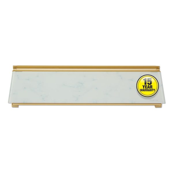 Glass Dry Erase Desktop Computer Pad, 18 x 6, Marble Surface - Image 3