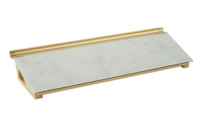 Glass Dry Erase Desktop Computer Pad, 18 x 6, Marble Surface