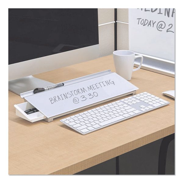 Glass Dry Erase Desktop Computer Pad, 18 x 6, White Surface - Image 6