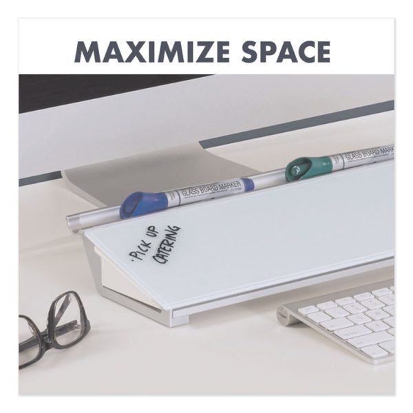 Glass Dry Erase Desktop Computer Pad, 18 x 6, White Surface - Image 7