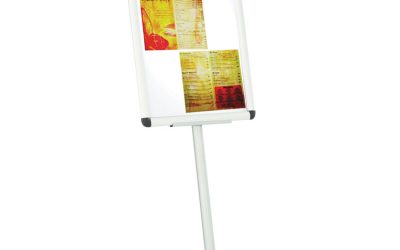 Improv Lobby Clip-Frame Pedestal Sign, 18 X 24 Frame, 54″ High, Aluminum