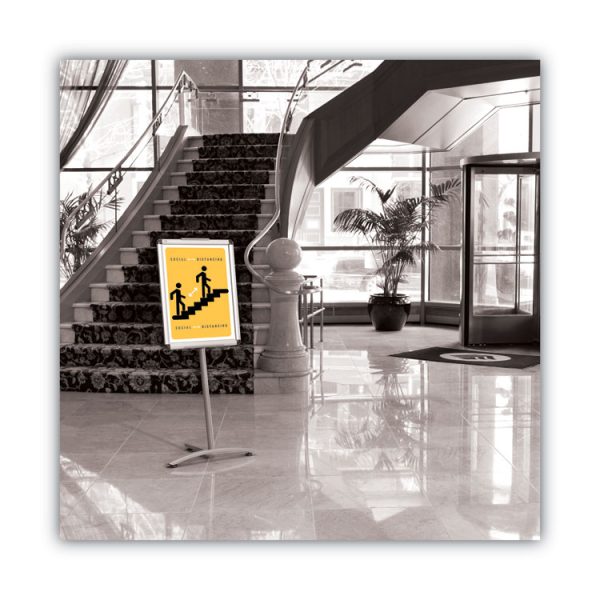 Improv Lobby Clip-Frame Pedestal Sign, 18 X 24 Frame, 54" High, Aluminum - Image 5
