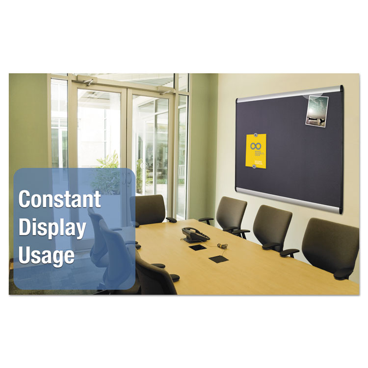 Prestige Plus Magnetic Fabric Bulletin Boards, 48 x 36, Gray Surface, Silver Aluminum Frame - Image 6