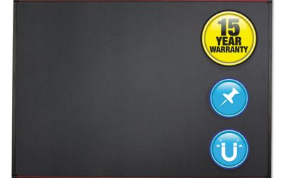 Prestige Plus Magnetic Fabric Bulletin Boards, 48 x 36, Gray Surface, Mahogany Fiberboard/Plastic Frame