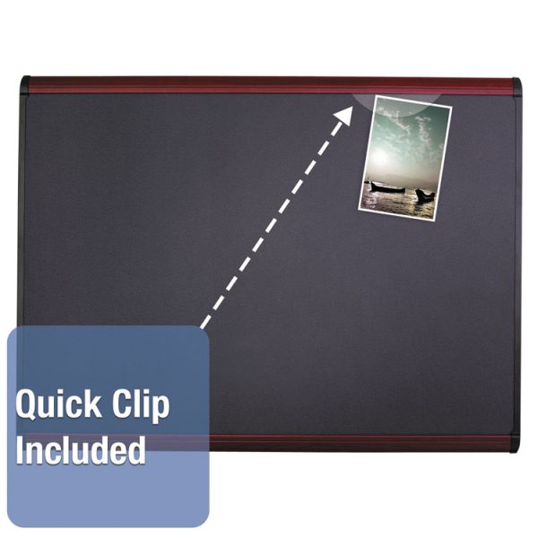 Prestige Plus Magnetic Fabric Bulletin Boards, 48 x 36, Gray Surface, Mahogany Fiberboard/Plastic Frame - Image 5