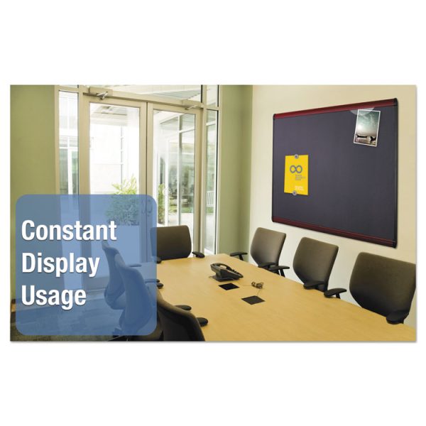Prestige Plus Magnetic Fabric Bulletin Boards, 48 x 36, Gray Surface, Mahogany Fiberboard/Plastic Frame - Image 6