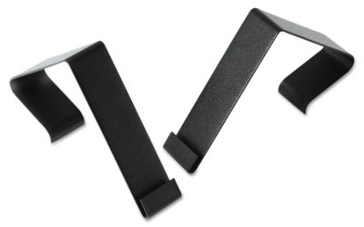 Cubicle Partition Hangers, For 1.5″ to 2.5″ Thick Partition Walls, Black, 2/Set