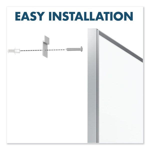 Fusion Nano-Clean Magnetic Whiteboard, 72 x 48, White Surface, Silver Aluminum Frame - Image 8