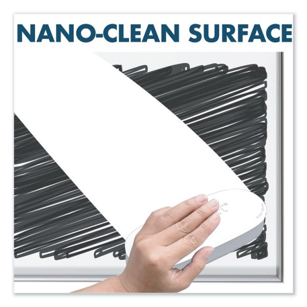 Fusion Nano-Clean Magnetic Whiteboard, 72 x 48, White Surface, Silver Aluminum Frame - Image 5