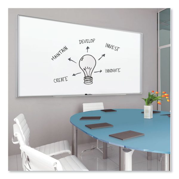 Fusion Nano-Clean Magnetic Whiteboard, 72 x 48, White Surface, Silver Aluminum Frame - Image 6