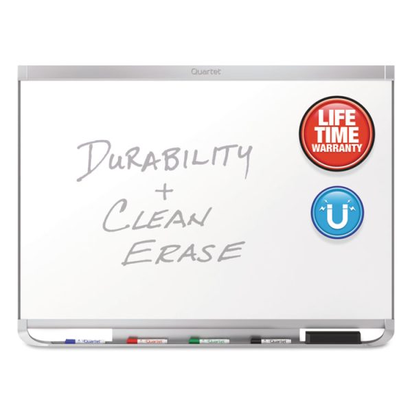 Prestige 2 DuraMax Magnetic Porcelain, 48 x 36, White Surface, Silver Aluminum/Plastic Frame - Image 2
