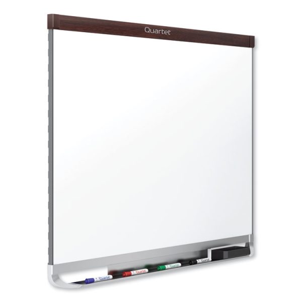 Prestige 2 DuraMax Magnetic Porcelain, 48 x 36, White Surface, Mahogany Fiberboard/Plastic Frame - Image 3