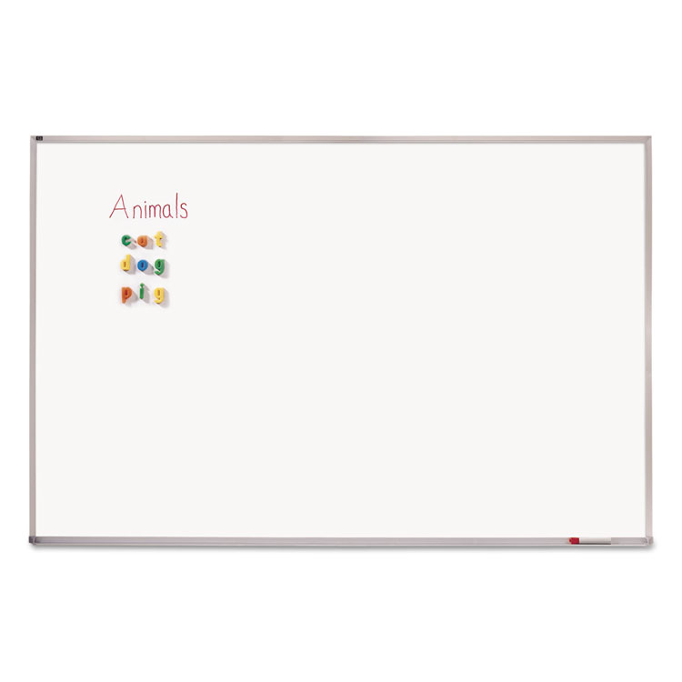 Porcelain Magnetic Whiteboard, 72 x 48, White Surface, Silver Aluminum Frame - Image 2