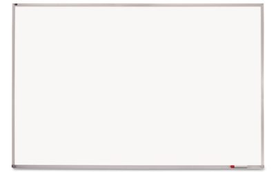 Porcelain Magnetic Whiteboard, 96 x 48, White Surface, Silver Aluminum Frame