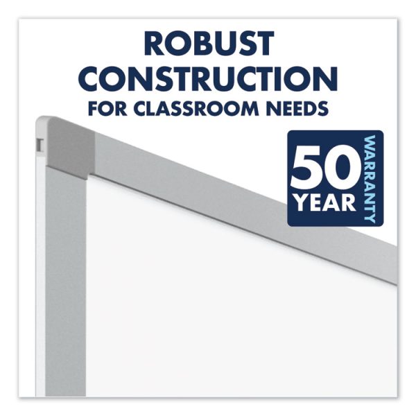 Porcelain Magnetic Whiteboard, 96 x 48, White Surface, Silver Aluminum Frame - Image 7