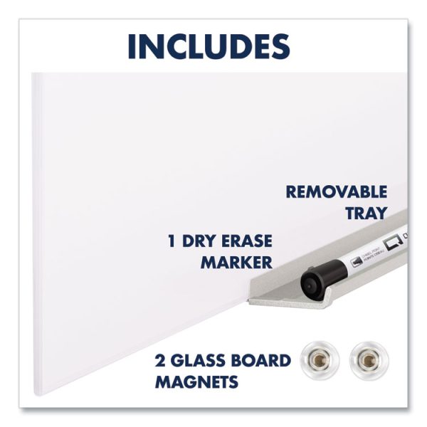 Invisamount Vertical Magnetic Glass Dry-Erase Boards, 28 X 50, White Surface - Image 10