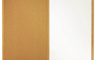 Bulletin/Dry-Erase Board, Melamine/Cork, 36 x 24, Brown/White Surface, Oak Finish Frame