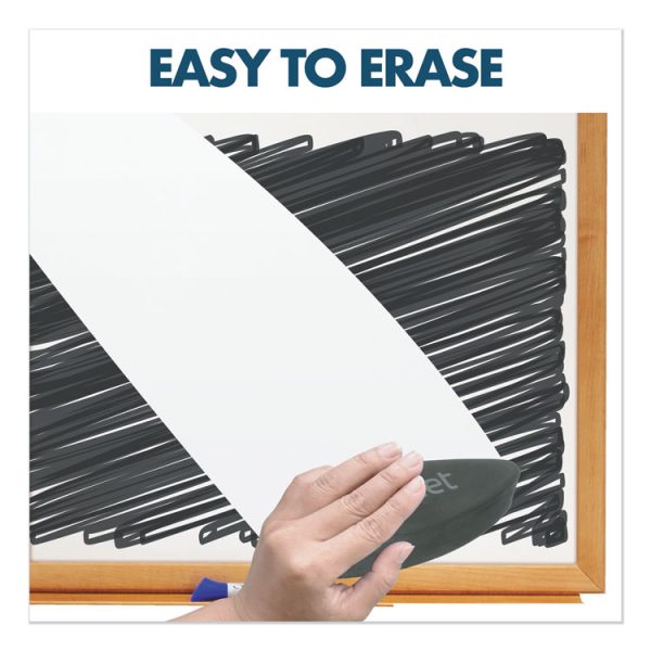 Bulletin/Dry-Erase Board, Melamine/Cork, 36 x 24, Brown/White Surface, Oak Finish Frame - Image 3