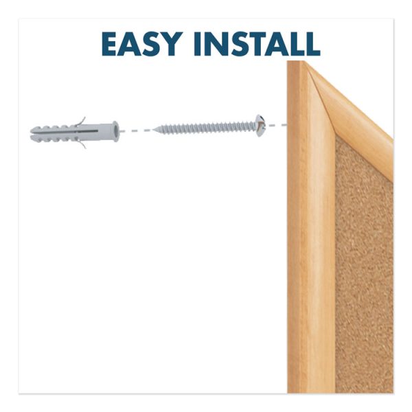 Bulletin/Dry-Erase Board, Melamine/Cork, 48 x 36, Brown/White Surface, Oak Finish Frame - Image 7