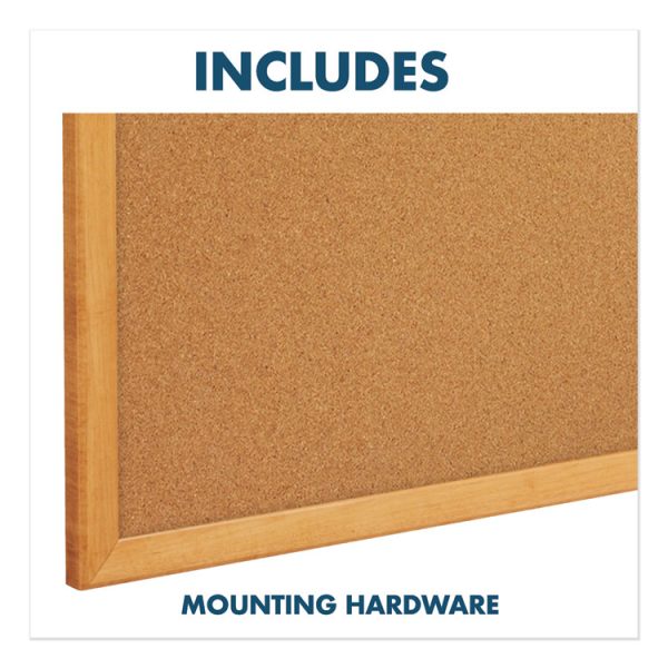Bulletin/Dry-Erase Board, Melamine/Cork, 48 x 36, Brown/White Surface, Oak Finish Frame - Image 8