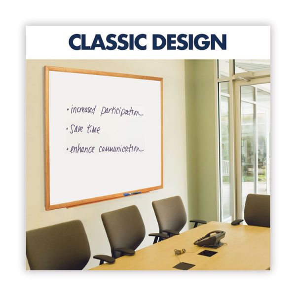 Classic Series Total Erase Dry Erase Boards, 36 x 24, White Surface, Oak Fiberboard Frame - Image 4