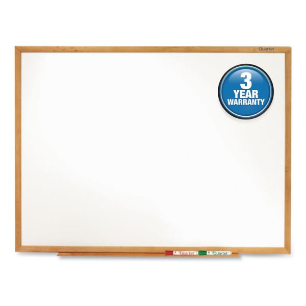 Classic Series Total Erase Dry Erase Boards, 36 x 24, White Surface, Oak Fiberboard Frame - Image 2