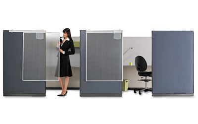 Workstation Privacy Screen, 36w X 48d, Translucent Clear/silver