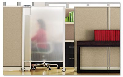 Premium Workstation Privacy Screen, 38w X 64d, Translucent Clear/silver