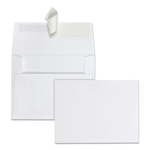 Greeting Card/Invitation Envelope, A-2, Square Flap, Redi-Strip Adhesive Closure, 4.38 x 5.75, White, 100/Box