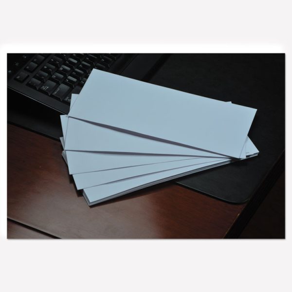 Business Envelope, #10, Commercial Flap, Diagonal Seam, Gummed Closure, 24 lb Bond Weight Paper, 4.13 x 9.5, White, 500/Box - Image 2
