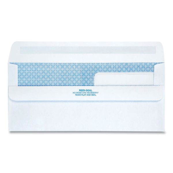 Double Window Redi-Seal Security-Tinted Envelope, #9, Commercial Flap, Redi-Seal Adhesive Closure, 3.88 x 8.88, White, 250/CT - Image 2