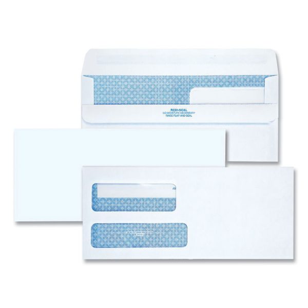 Double Window Redi-Seal Security-Tinted Envelope, #9, Commercial Flap, Redi-Seal Adhesive Closure, 3.88 x 8.88, White, 250/CT - Image 4