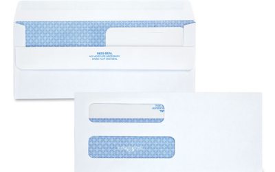 Double Window Redi-Seal Security-Tinted Envelope, #8 5/8, Commercial Flap, Redi-Seal Closure, 3.63 X 8.63, White, 250/carton